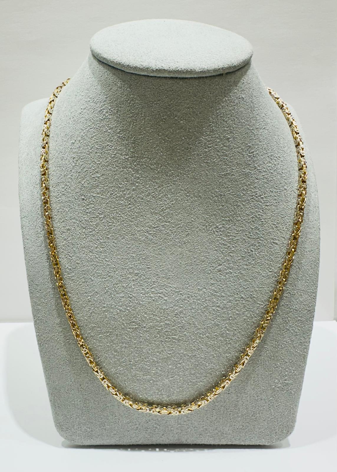 10K GOLD DIAMOND CUT BYZANTINE LINK CHAIN- WEIGHT: 16.3gm   22"   1.90mm