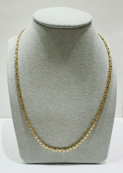 10K GOLD DIAMOND CUT BYZANTINE LINK CHAIN- WEIGHT: 16.3gm   22"   1.90mm