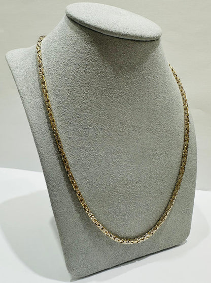 10K GOLD DIAMOND CUT BYZANTINE LINK CHAIN- WEIGHT: 16.3gm   22"   1.90mm