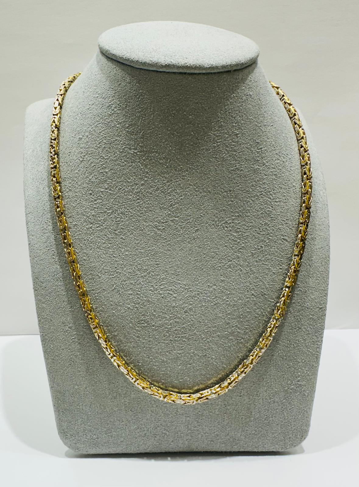 10K GOLD DIAMOND CUT BYZANTINE LINK CHAIN- WEIGHT: 21.1gm   18"   2.50mm