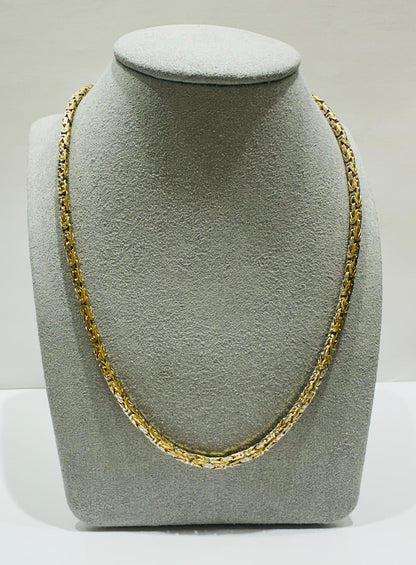 10K GOLD DIAMOND CUT BYZANTINE LINK CHAIN- WEIGHT: 21.1gm   18"   2.50mm
