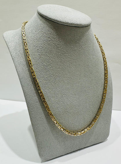 10K GOLD DIAMOND CUT BYZANTINE LINK CHAIN- WEIGHT: 21.1gm   18"   2.50mm