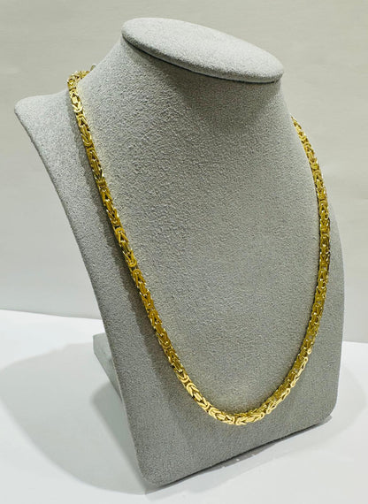 10K GOLD BYZANTINE LINK CHAIN- WEIGHT: 30.9gm   22"   2.65mm