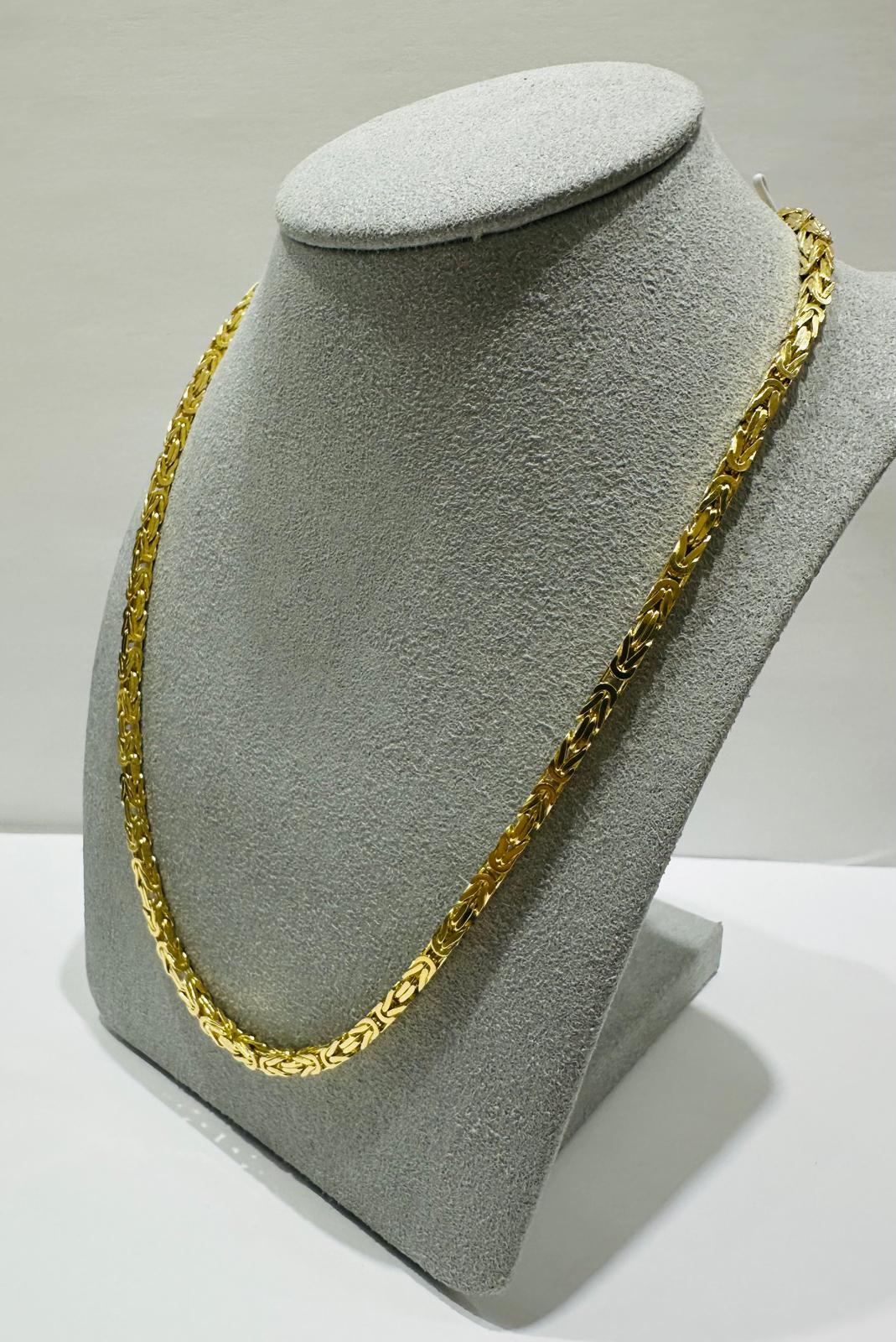 10K GOLD BYZANTINE LINK CHAIN- WEIGHT: 30.9gm   22"   2.65mm
