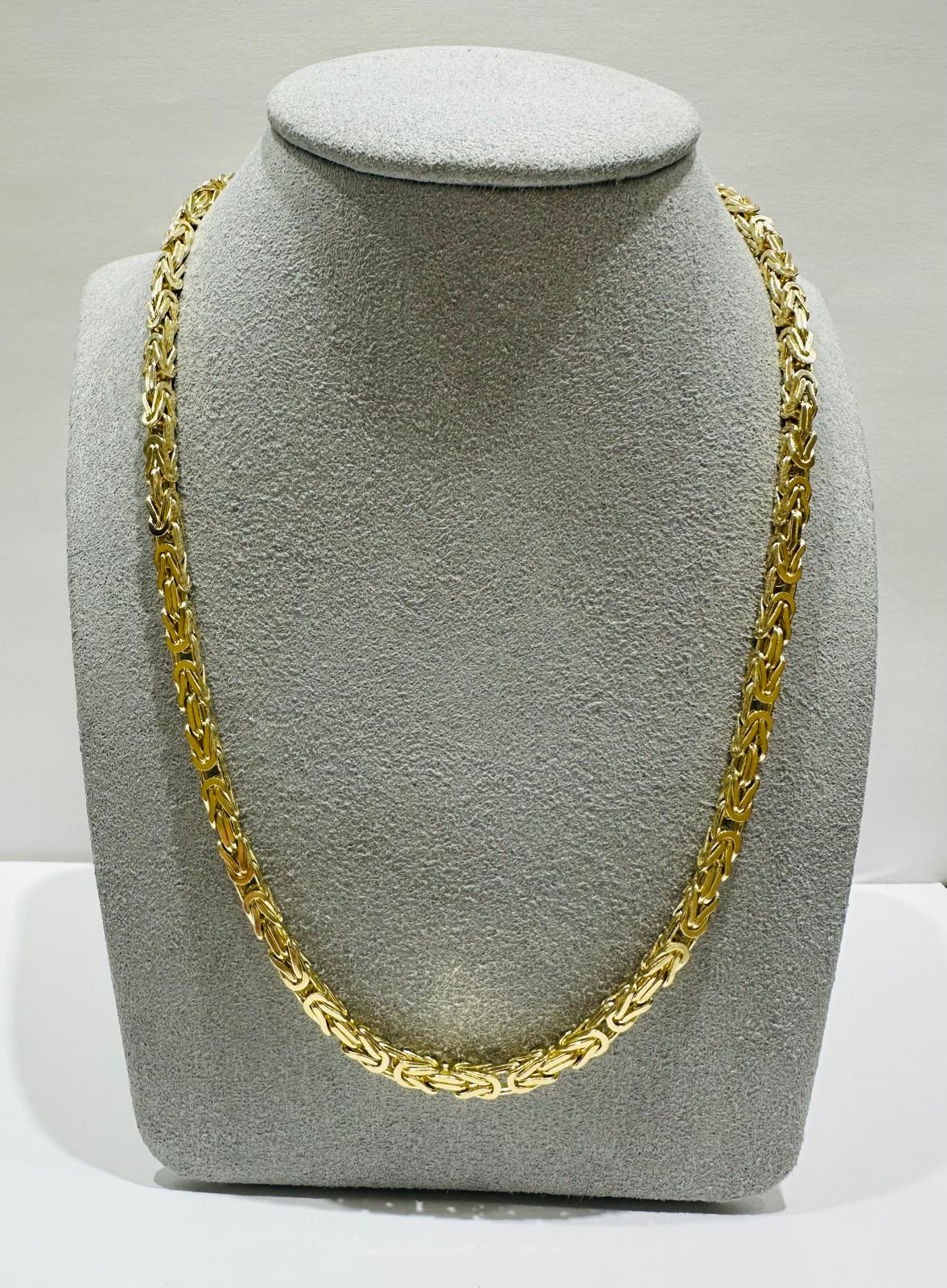 10K GOLD BYZANTINE LINK CHAIN- WEIGHT: 40.9gm   22"   3.10mm