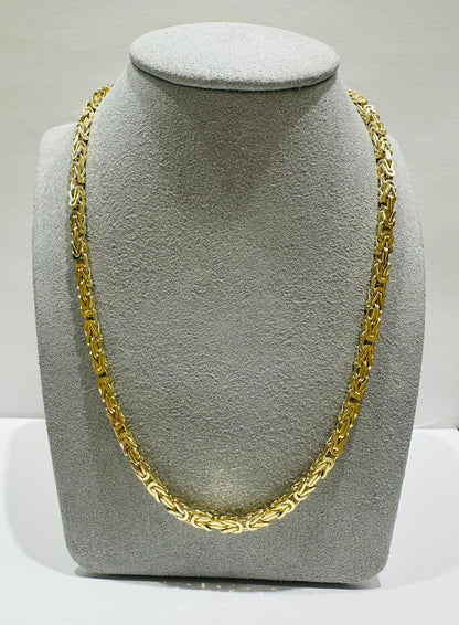 10K GOLD BYZANTINE LINK CHAIN- WEIGHT: 40.9gm   22"   3.10mm