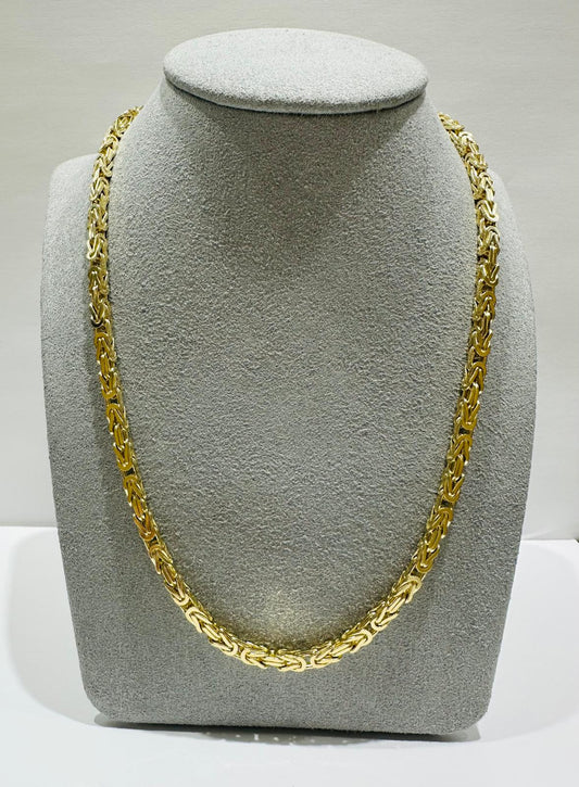 10K GOLD BYZANTINE LINK CHAIN- WEIGHT: 40.9gm   22"   3.10mm
