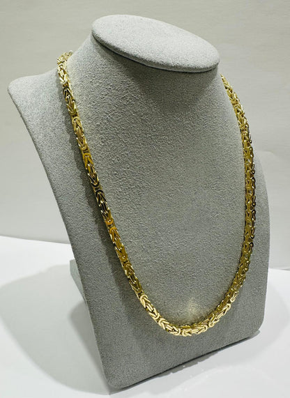 10K GOLD BYZANTINE LINK CHAIN- WEIGHT: 40.9gm   22"   3.10mm