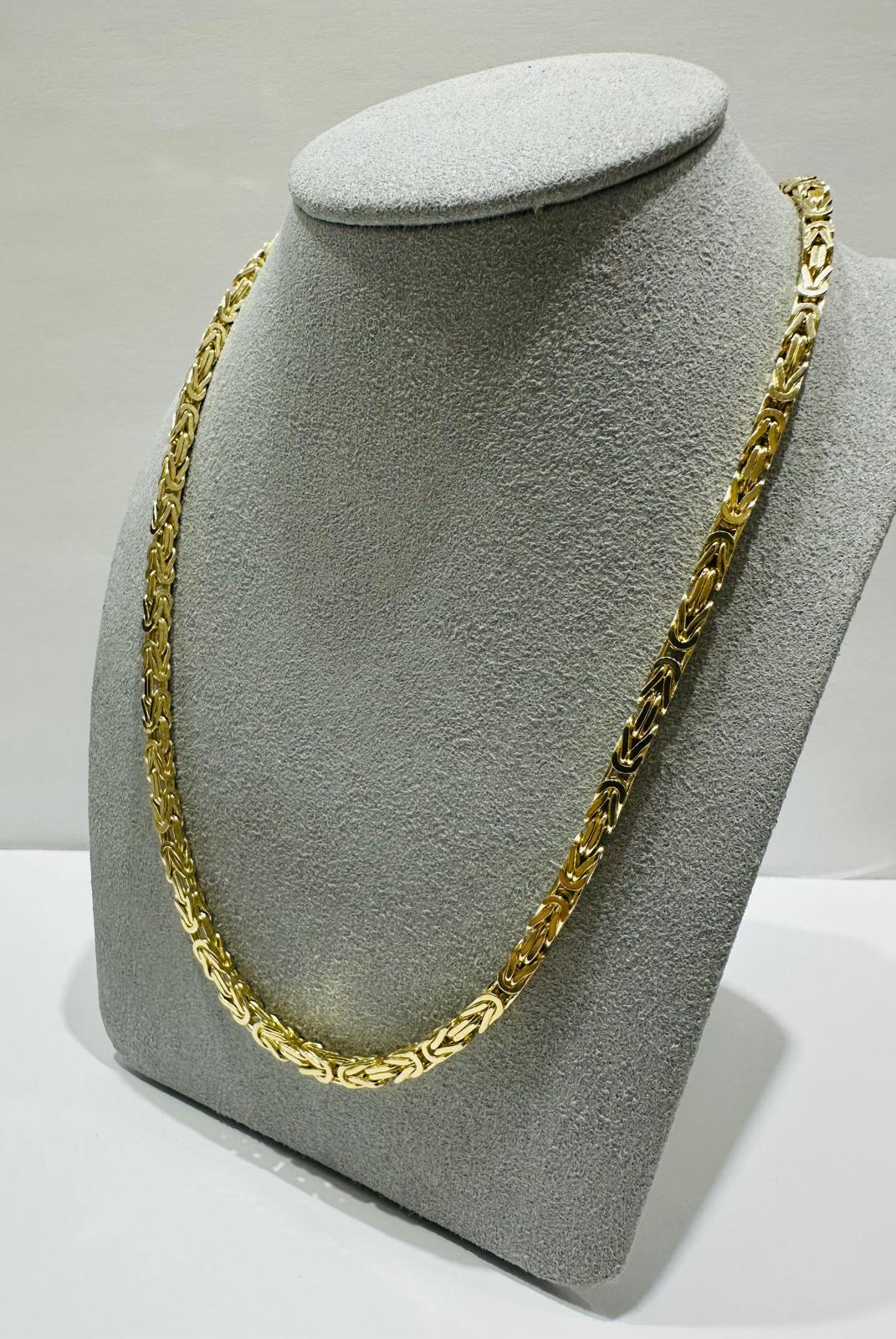 10K GOLD BYZANTINE LINK CHAIN- WEIGHT: 40.9gm   22"   3.10mm