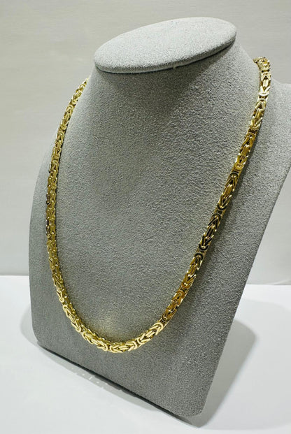 10K GOLD BYZANTINE LINK CHAIN- WEIGHT: 40.9gm   22"   3.10mm