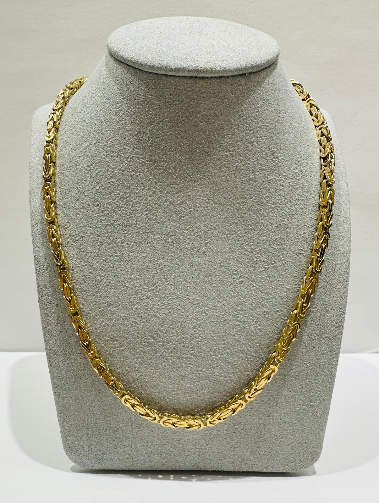 10K GOLD BYZANTINE LINK CHAIN- WEIGHT: 47.5gm   26"   3.20mm