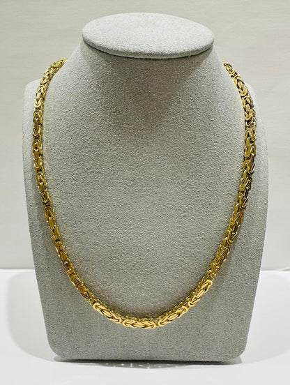 10K GOLD BYZANTINE LINK CHAIN- WEIGHT: 47.5gm   26"   3.20mm