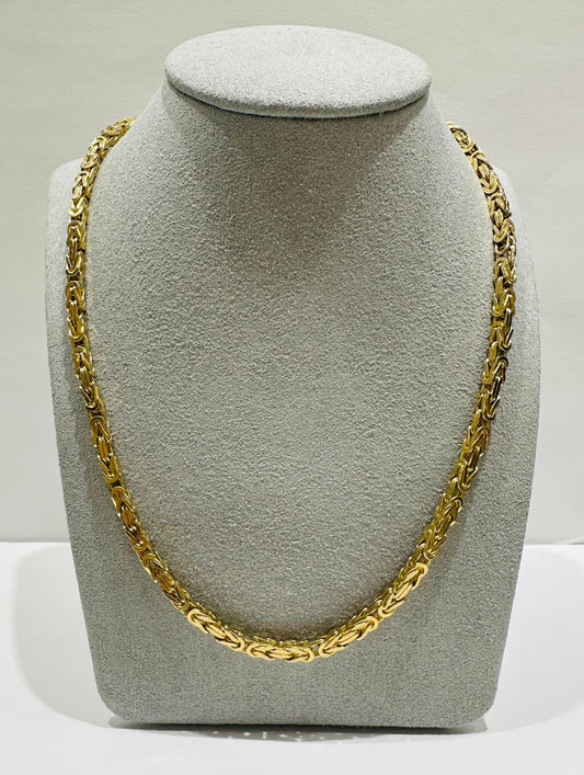 10K GOLD BYZANTINE LINK CHAIN- WEIGHT: 47.5gm   26"   3.20mm