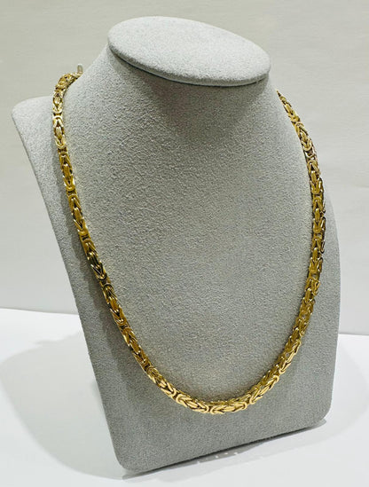 10K GOLD BYZANTINE LINK CHAIN- WEIGHT: 47.5gm   26"   3.20mm