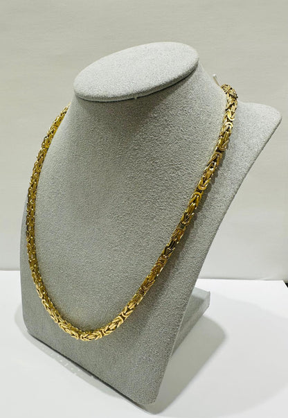 10K GOLD BYZANTINE LINK CHAIN- WEIGHT: 47.5gm   26"   3.20mm