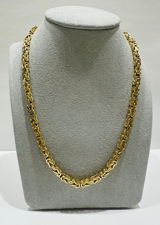 10K GOLD BYZANTINE LINK CHAIN- WEIGHT: 21.6gm   20"   3.70mm