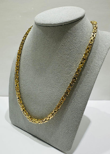 10K GOLD BYZANTINE LINK CHAIN- WEIGHT: 21.6gm   20"   3.70mm