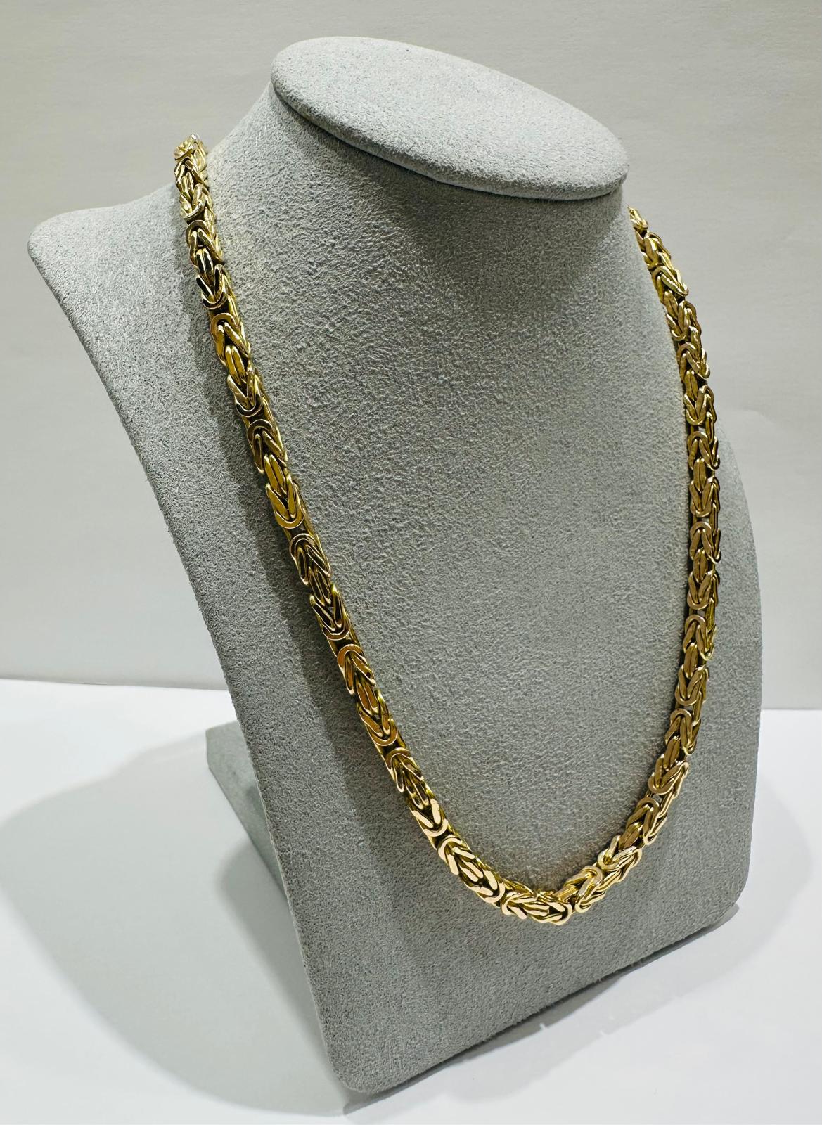 10K GOLD BYZANTINE LINK CHAIN- WEIGHT: 21.6gm   20"   3.70mm
