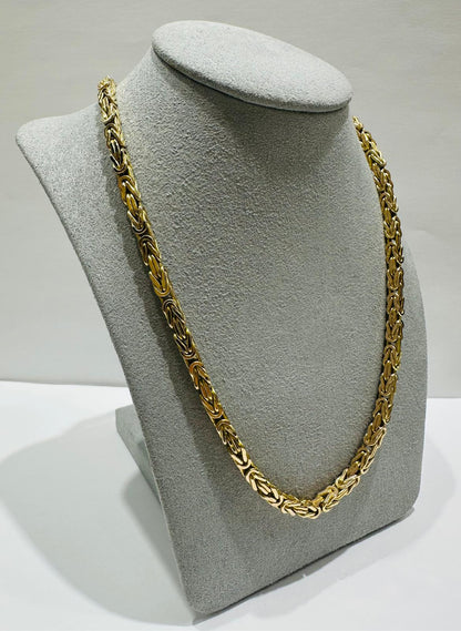 10K GOLD BYZANTINE LINK CHAIN- WEIGHT: 21.6gm   20"   3.70mm