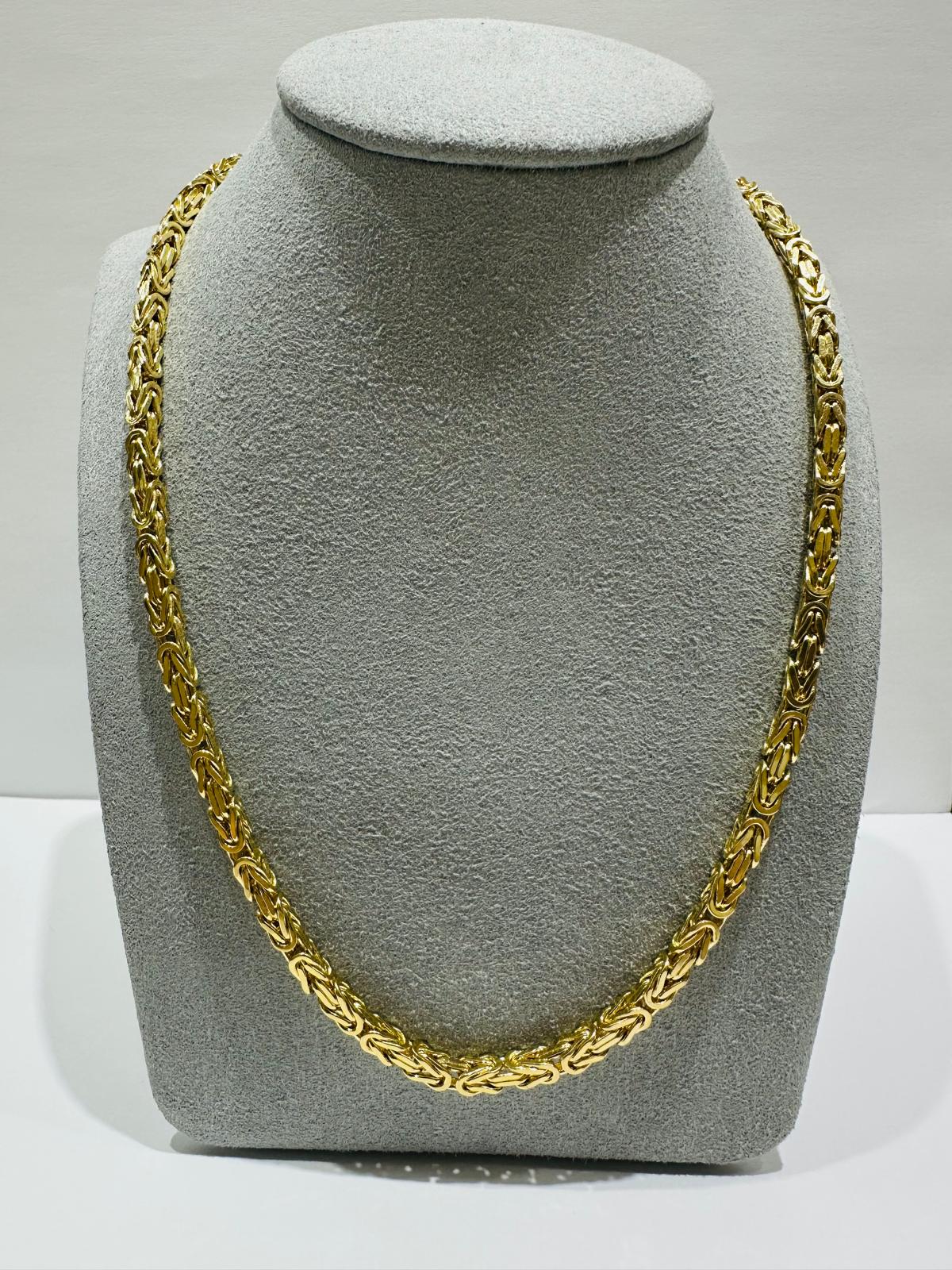 10K GOLD BYZANTINE LINK CHAIN- WEIGHT: 56gm   26"   3.45mm