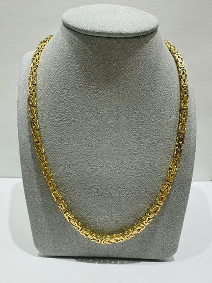 10K GOLD BYZANTINE LINK CHAIN- WEIGHT: 56gm   26"   3.45mm