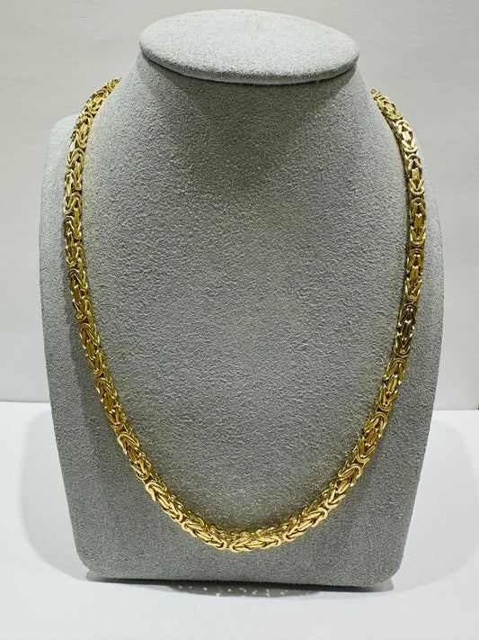 10K GOLD BYZANTINE LINK CHAIN- WEIGHT: 56gm   26"   3.45mm