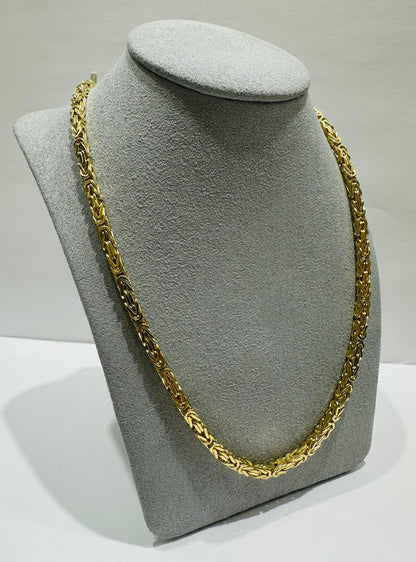 10K GOLD BYZANTINE LINK CHAIN- WEIGHT: 56gm   26"   3.45mm