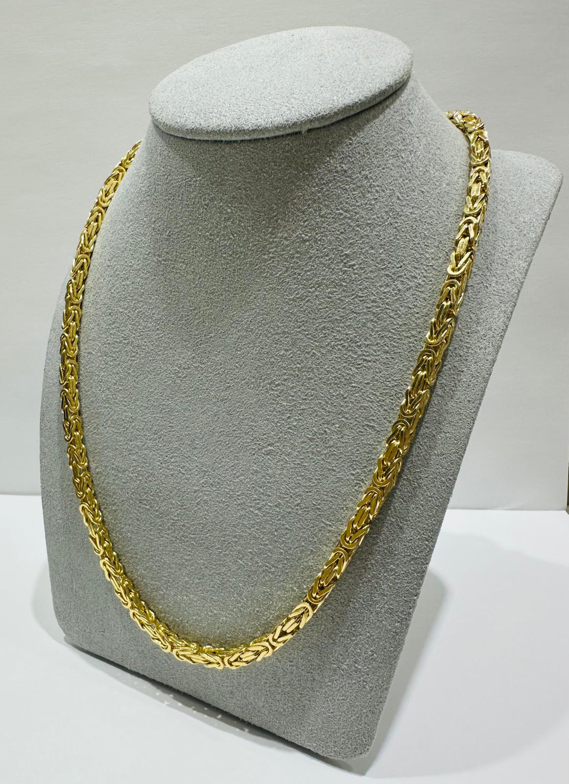 10K GOLD BYZANTINE LINK CHAIN- WEIGHT: 56gm   26"   3.45mm