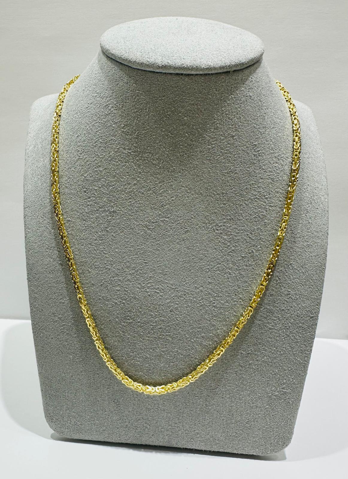 10K GOLD BYZANTINE LINK CHAIN- WEIGHT: 13.8gm   20"   1.75mm