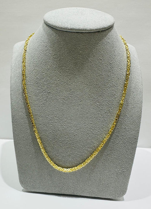10K GOLD BYZANTINE LINK CHAIN- WEIGHT: 13.8gm   20"   1.75mm