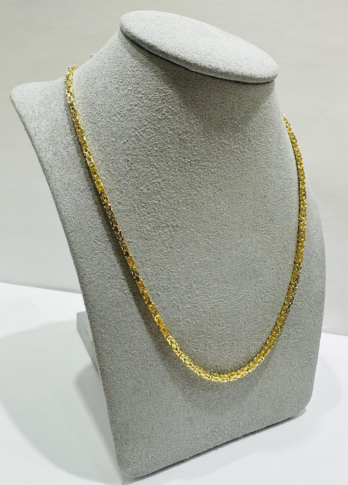 10K GOLD BYZANTINE LINK CHAIN- WEIGHT: 13.8gm   20"   1.75mm