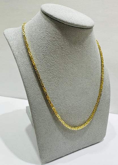 10K GOLD BYZANTINE LINK CHAIN- WEIGHT: 13.8gm   20"   1.75mm
