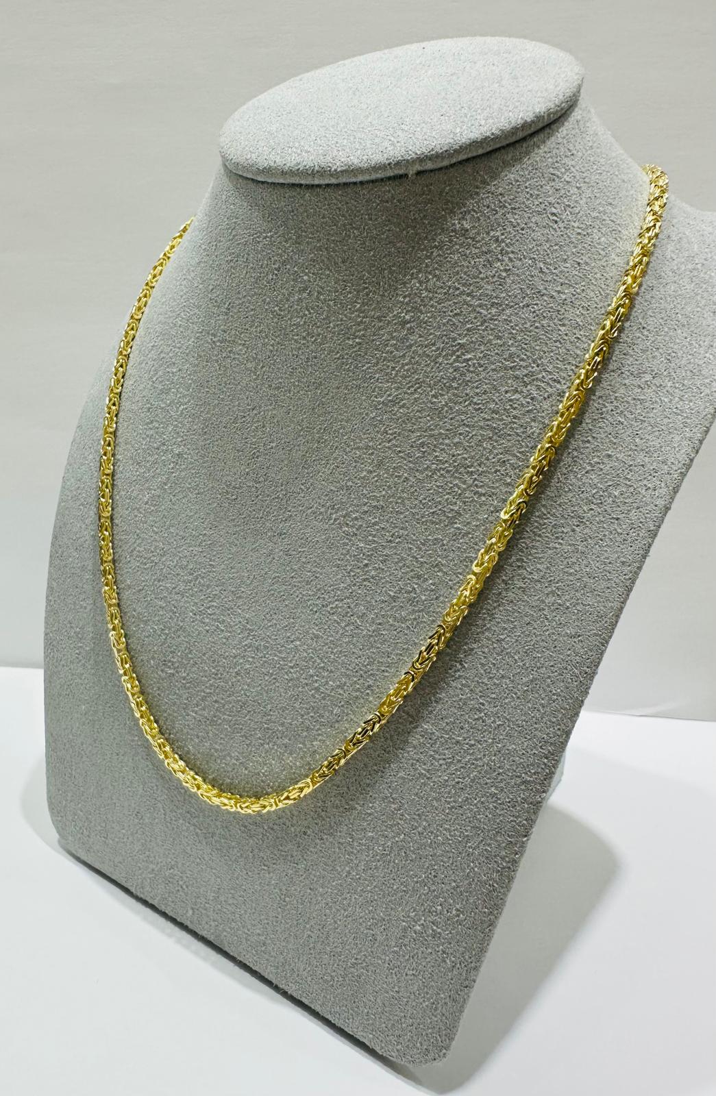10K GOLD BYZANTINE LINK CHAIN- WEIGHT: 13.8gm   20"   1.75mm