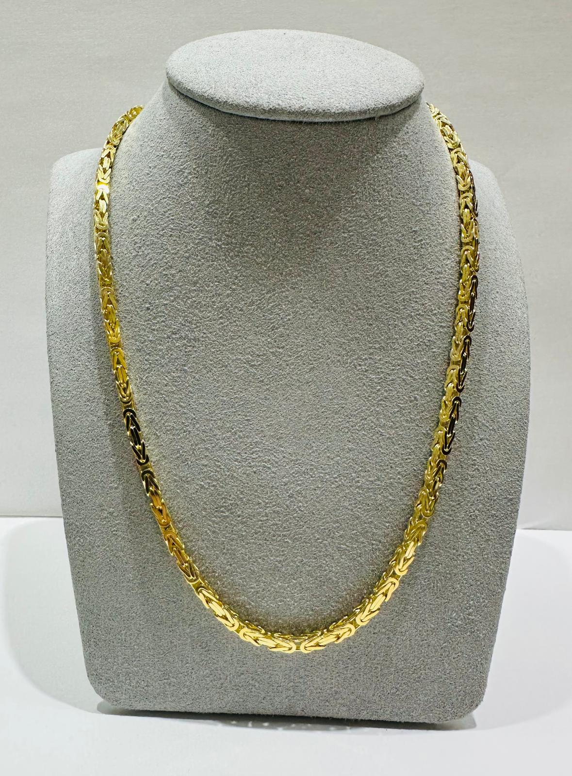 10K GOLD BYZANTINE LINK CHAIN- WEIGHT: 28.2gm   20"   2.62mm