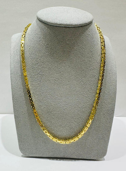 10K GOLD BYZANTINE LINK CHAIN- WEIGHT: 28.2gm   20"   2.62mm