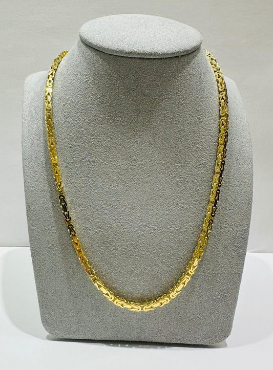 10K GOLD BYZANTINE LINK CHAIN- WEIGHT: 28.2gm   20"   2.62mm