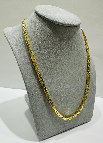10K GOLD BYZANTINE LINK CHAIN- WEIGHT: 28.2gm   20"   2.62mm