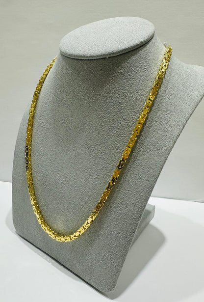 10K GOLD BYZANTINE LINK CHAIN- WEIGHT: 28.2gm   20"   2.62mm