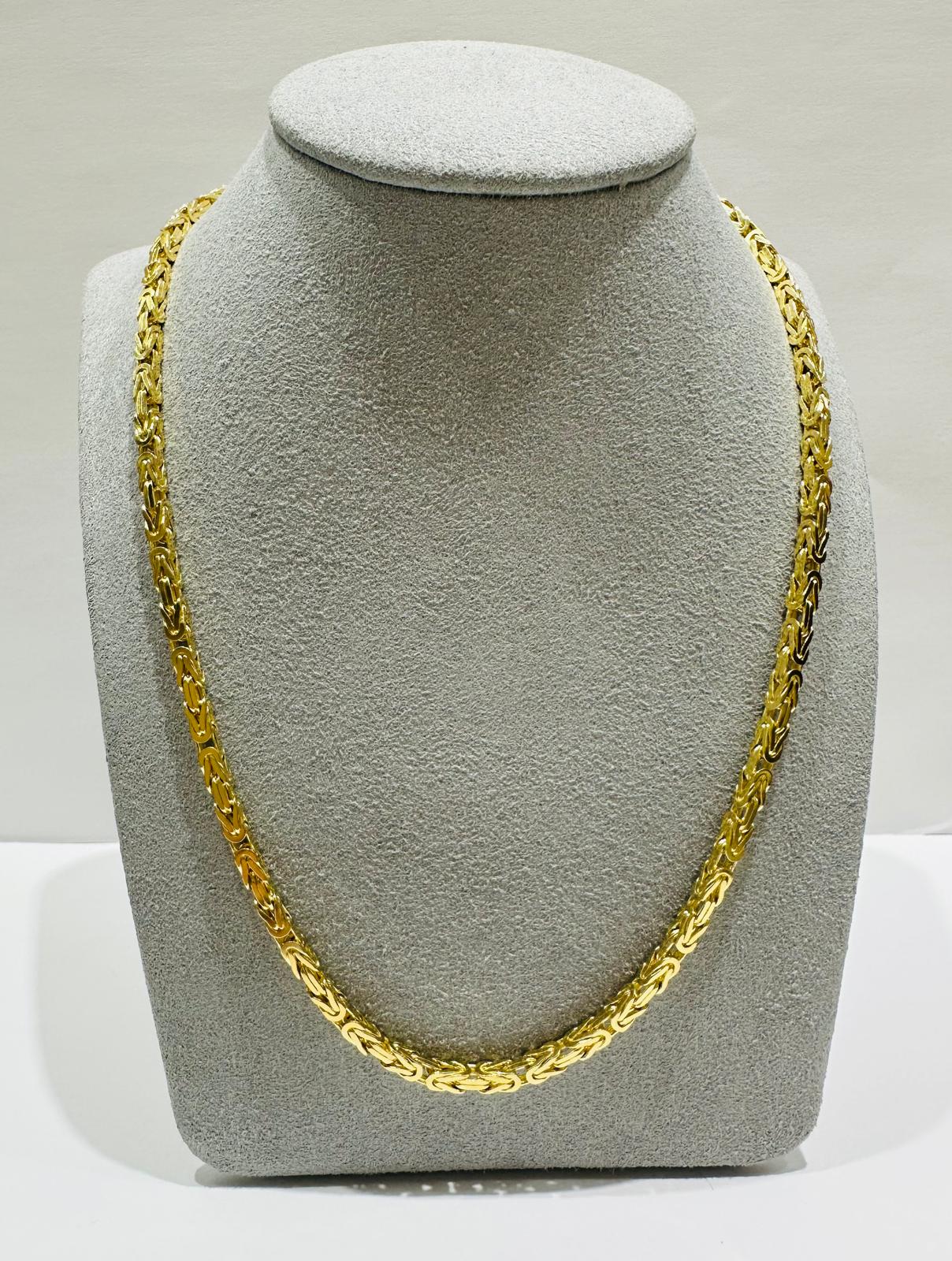 10K GOLD BYZANTINE LINK CHAIN- WEIGHT: 30.9gm   22"   2.65mm