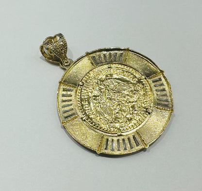 10K GOLD CENTENARIO 50 PESOS PENDANT- WEIGHT: 16.2gm