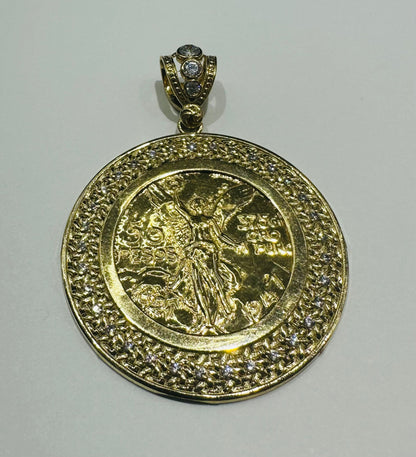 10K GOLD CENTENARIO 50 PESOS PENDANT- WEIGHT: 13.8gm