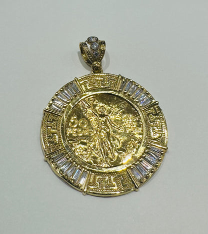 10K GOLD CENTENARIO 50 PESOS PENDANT- WEIGHT: 16.2gm