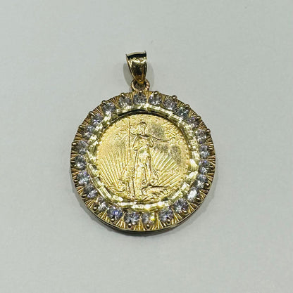 10K GOLD LIBERTY COIN PENDANT- WEIGHT: 8.9gm