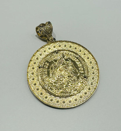 10K GOLD CENTENARIO 50 PESOS PENDANT- WEIGHT: 13.9gm