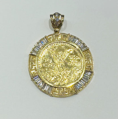 10K GOLD CENTENARIO 50 PESOS PENDANT- WEIGHT: 32.6gm