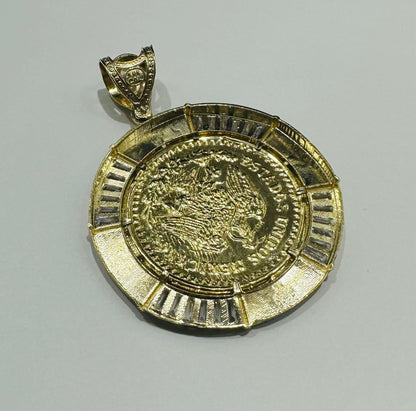 10K GOLD CENTENARIO 50 PESOS PENDANT- WEIGHT: 32.6gm