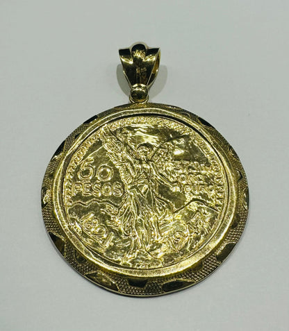 10K GOLD CENTENARIO 50 PESOS PENDANT- WEIGHT: 30.0gm