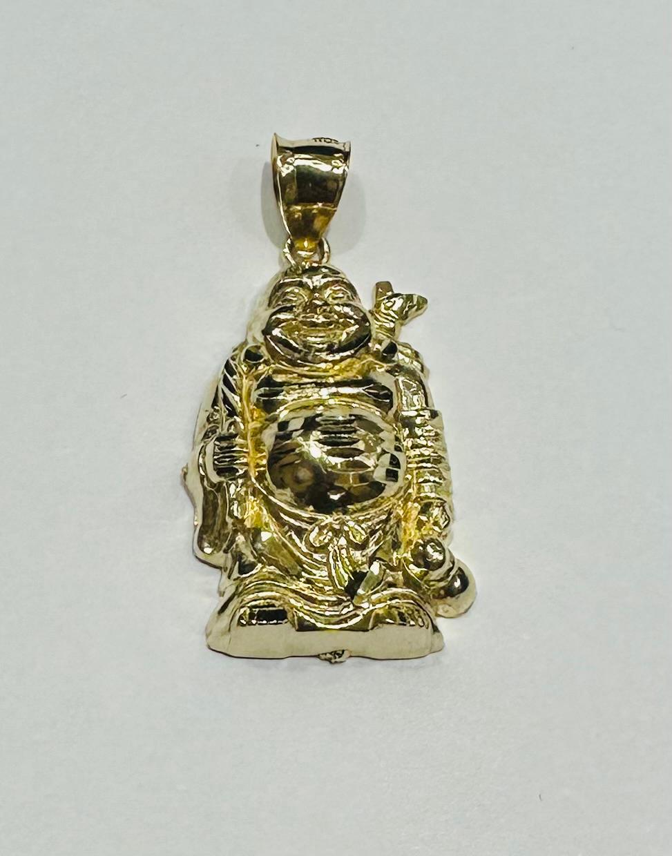 10K GOLD LAUGHING BUDDHA LUCK CHARM PENDANT- WEIGHT: 2.9gm