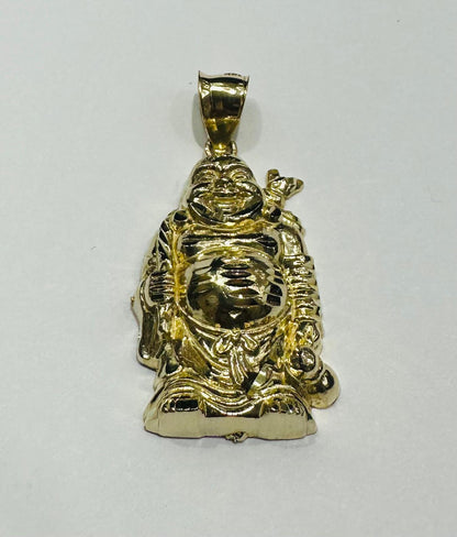 10K GOLD LAUGHING BUDDHA LUCK CHARM PENDANT- WEIGHT: 2.9gm