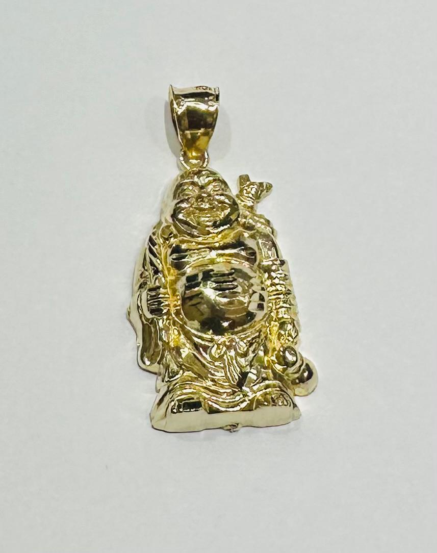 10K GOLD LAUGHING BUDDHA LUCK CHARM PENDANT- WEIGHT: 2.9gm